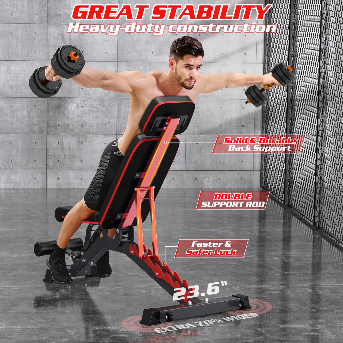 1200LB Adjustable Weight Bench for Full-Body Training