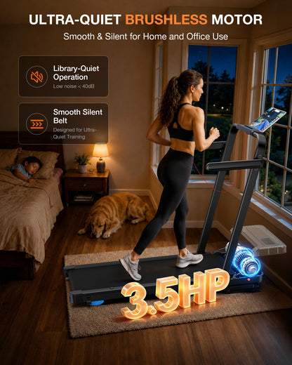 Auto-Incline Walking Pad with Support Handlebar