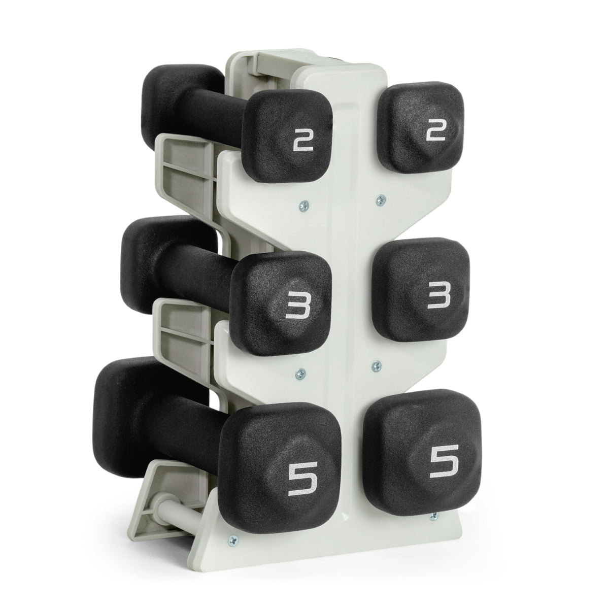 Neoprene Dumbbell Set with Compact Storage Rack