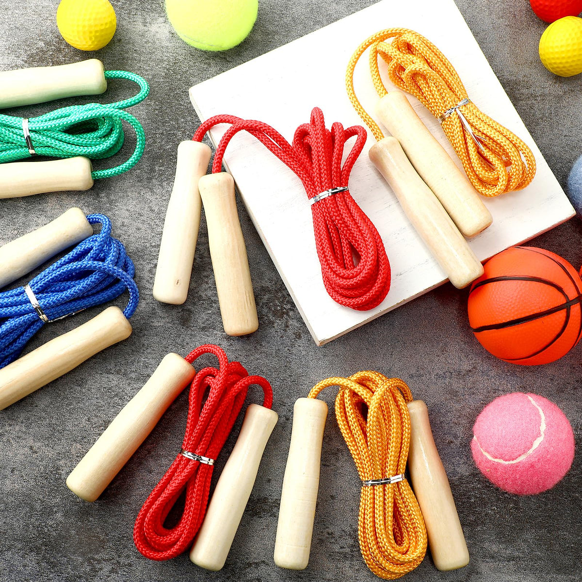 Adjustable Cotton Jump Rope with Wooden Handles