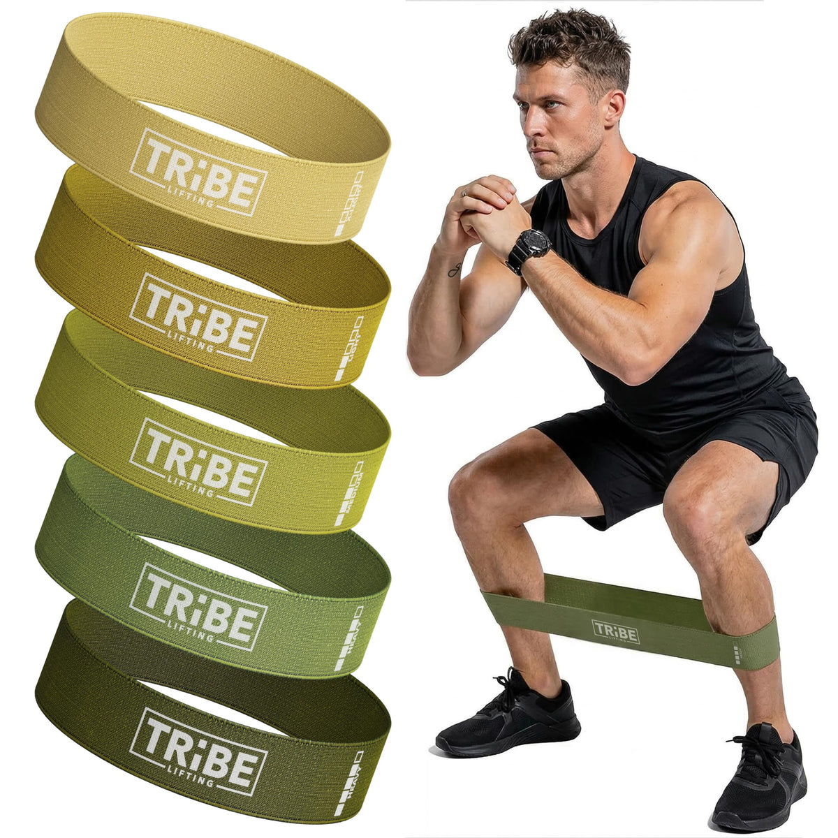 Fabric Resistance Band Set for Legs & Glutes